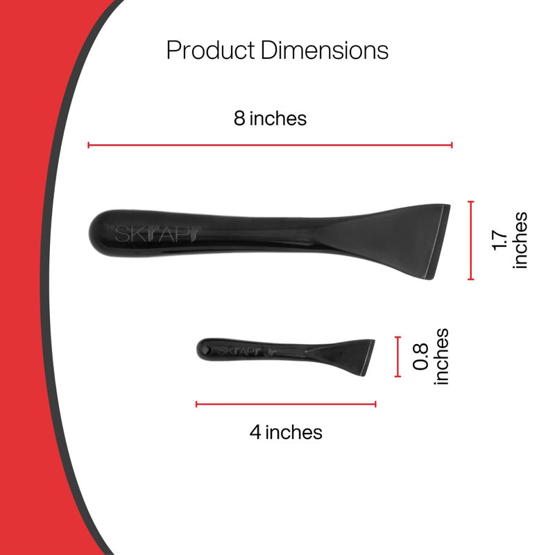 THE SKrAPr Plastic Scraper - 2 Pack - Non Scratch Cleaning Tool for Kitchens, Countertops, Windows, Walls, Floors, Cars, Mailboxes - Remove Food, Adhesive, Caulking, Stickers, Labels, Decals, Tape - Image 2